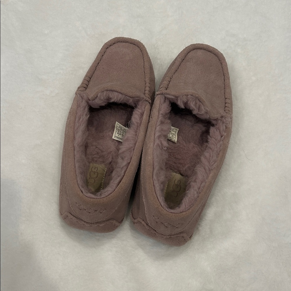 UGG Suede Wool Lined Moccasin Slippers